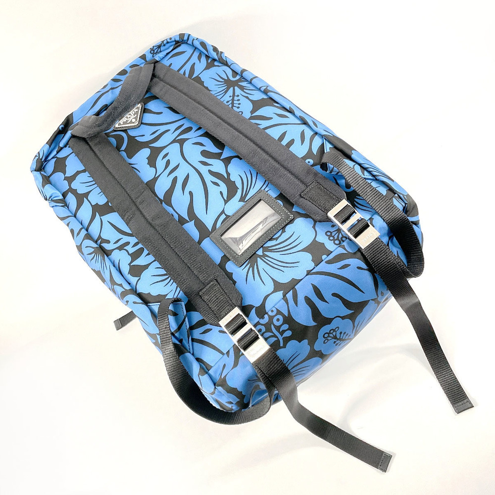 Prada Nylon Hibiscus Backpack Pattern Blue - image 7